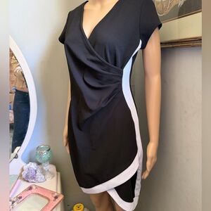 Almost Famous Black and White Asymmetrical Dress